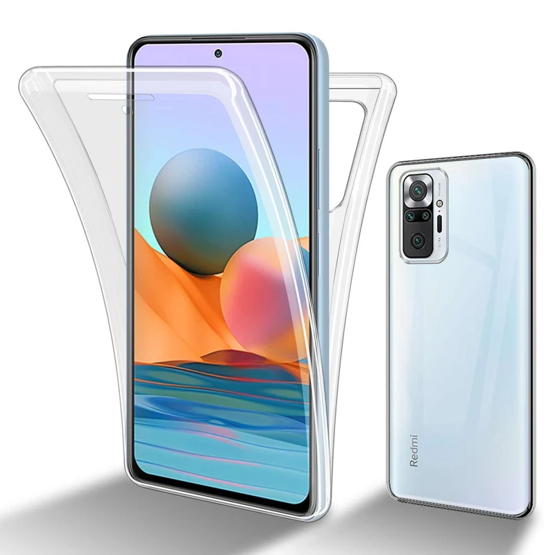 Cadorabo Hülle kompatibel mit Xiaomi RedMi NOTE 10 PRO 360° Full Body Schutzhülle - Front- und Rückenschutz, Rundumschutz mit Displayschutz