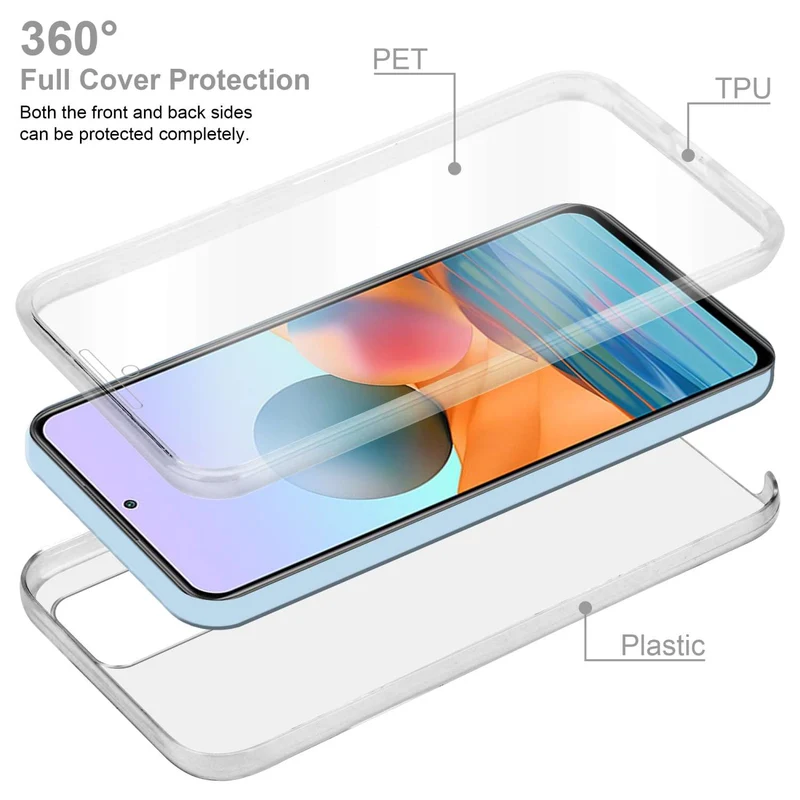 Cadorabo Hülle kompatibel mit Xiaomi RedMi NOTE 10 PRO 360° Full Body Schutzhülle - Front- und Rückenschutz, Rundumschutz mit Displayschutz