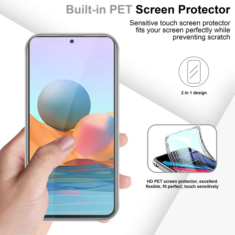 Cadorabo Hülle kompatibel mit Xiaomi RedMi NOTE 10 PRO 360° Full Body Schutzhülle - Front- und Rückenschutz, Rundumschutz mit Displayschutz