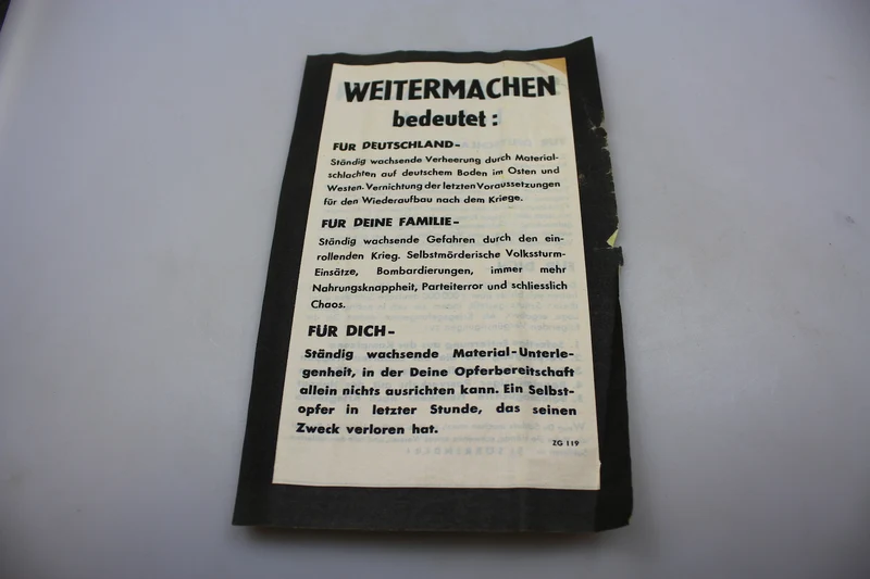 Propaganda-Flugblatt der Alliierten im Zweiten Weltkrieg