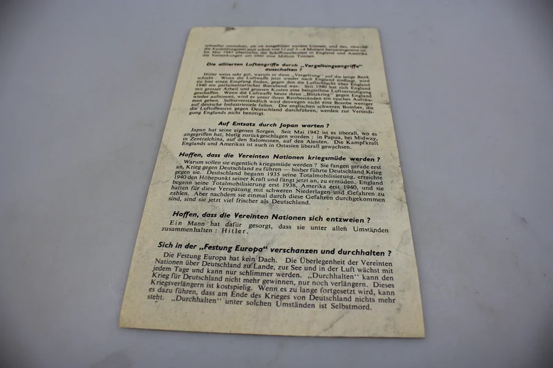 „Was kann Deutschland noch tun?“ Alliierter Propagandaflyer 2. Weltkrieg