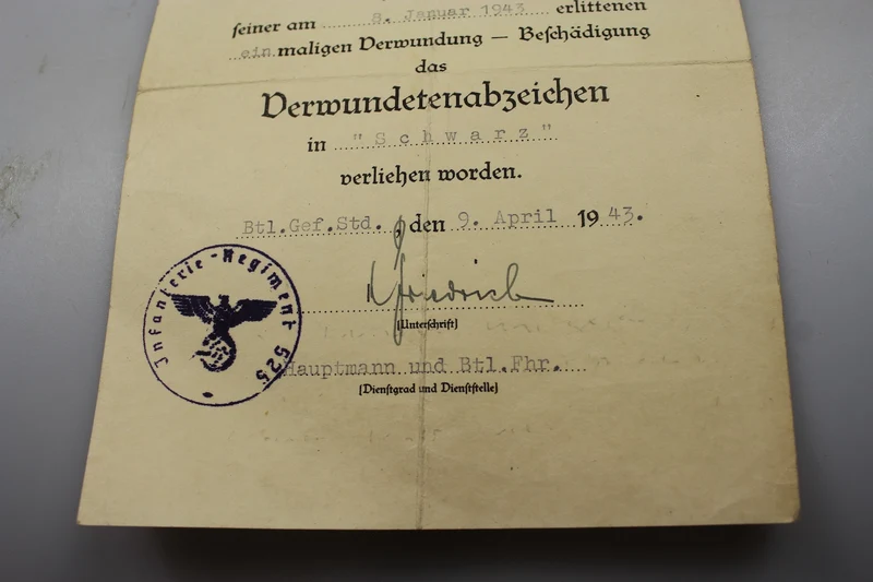 Verwundungsbescheinigung dritter Klasse
