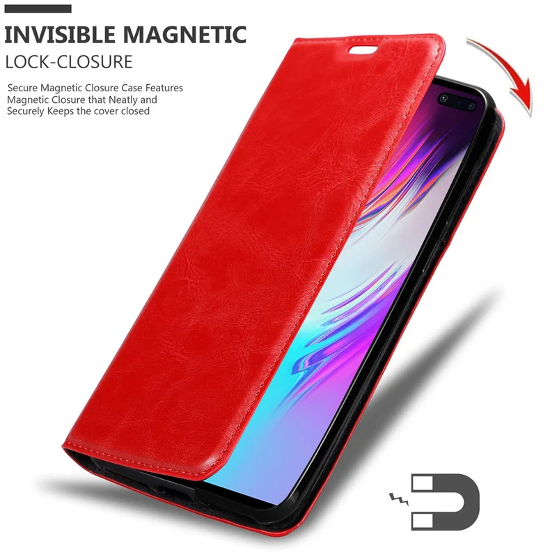 Cadorabo Hülle kompatibel mit Samsung Galaxy S10 5G Schutzhülle mit Magnetverschluss, Standfunktion und Kartenfach
