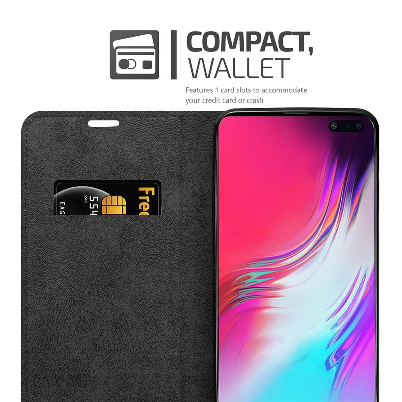 Cadorabo Hülle kompatibel mit Samsung Galaxy S10 5G Schutzhülle mit Magnetverschluss, Standfunktion und Kartenfach