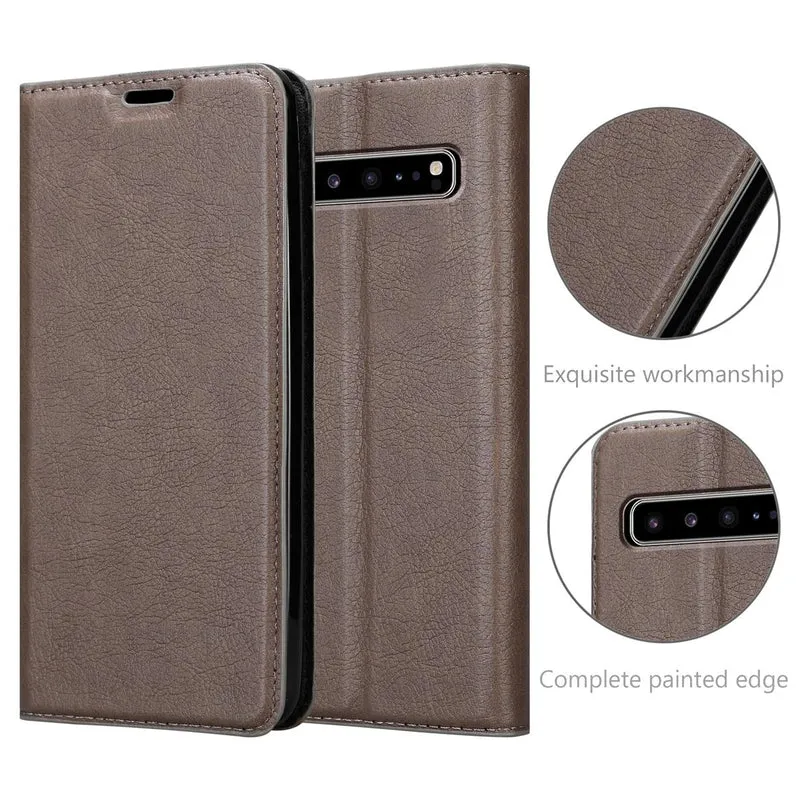 Cadorabo Hülle kompatibel mit Samsung Galaxy S10 5G Schutzhülle mit Magnetverschluss, Standfunktion und Kartenfach