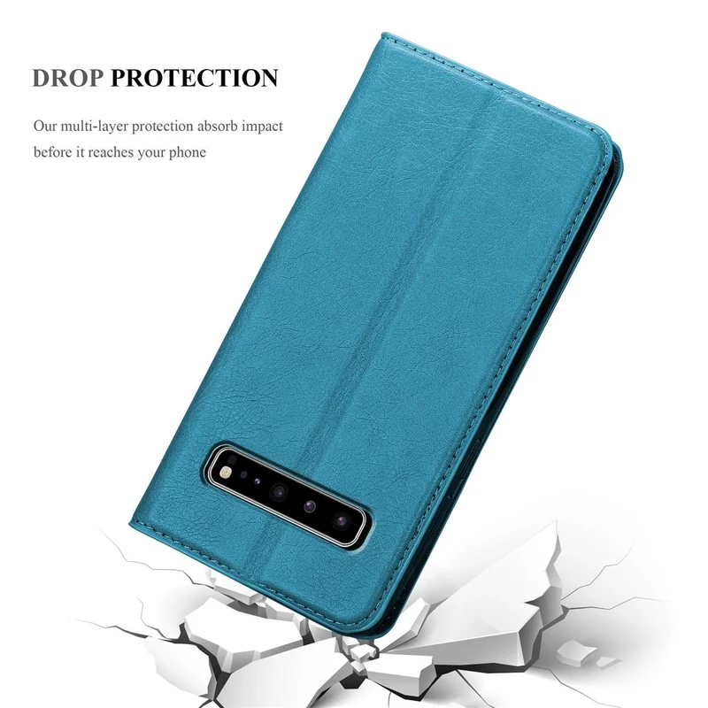 Cadorabo Hülle kompatibel mit Samsung Galaxy S10 5G Schutzhülle mit Magnetverschluss, Standfunktion und Kartenfach