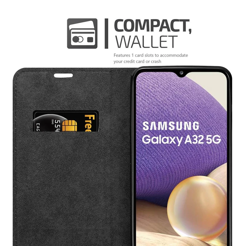 Cadorabo Hülle kompatibel mit Samsung Galaxy A32 4G Schutzhülle mit Magnetverschluss, Standfunktion und Kartenfach