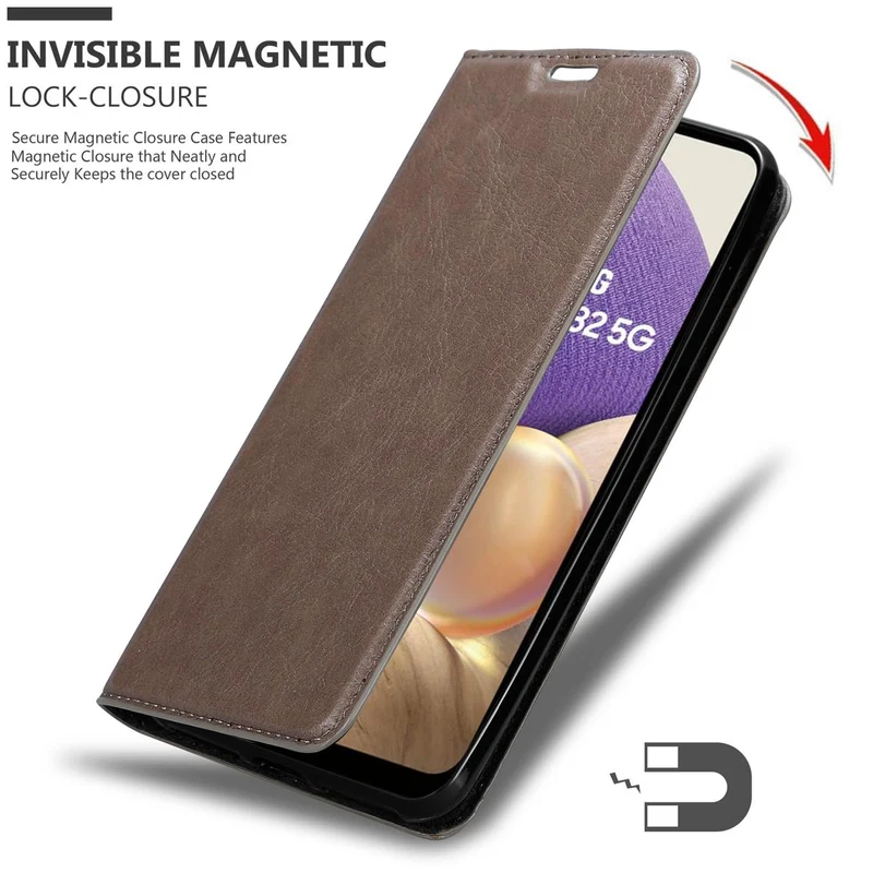 Cadorabo Hülle kompatibel mit Samsung Galaxy A32 4G Schutzhülle mit Magnetverschluss, Standfunktion und Kartenfach