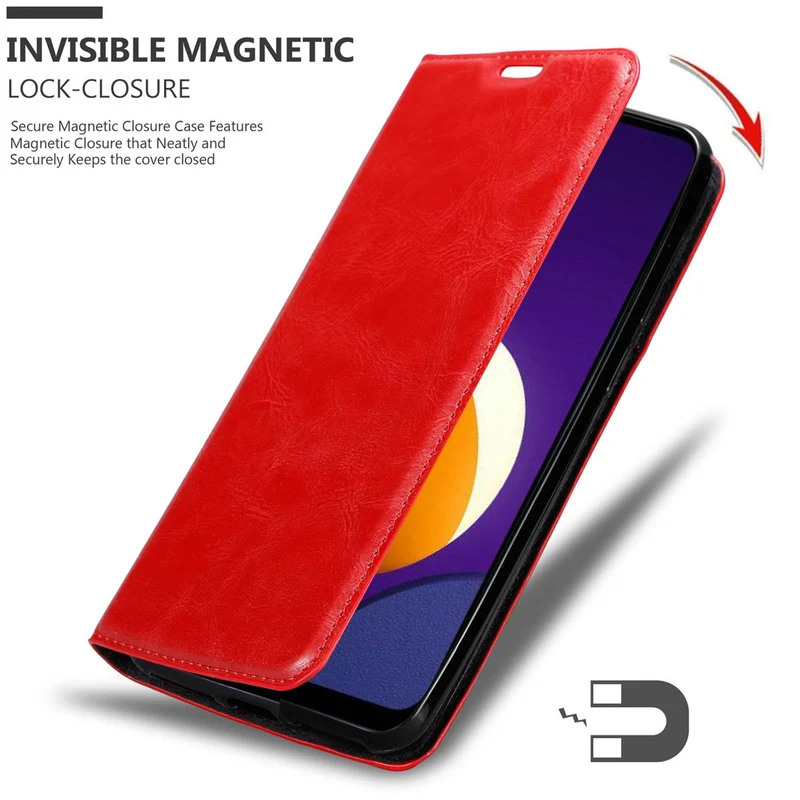 Cadorabo Hülle kompatibel mit Samsung Galaxy A12 / M12 Schutzhülle mit Magnetverschluss, Standfunktion und Kartenfach