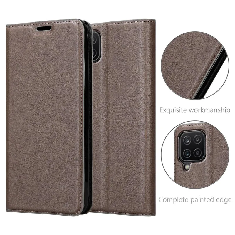 Cadorabo Hülle kompatibel mit Samsung Galaxy A12 / M12 Schutzhülle mit Magnetverschluss, Standfunktion und Kartenfach