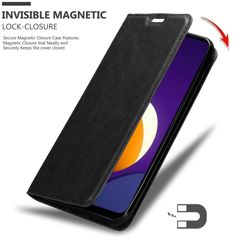 Cadorabo Hülle kompatibel mit Samsung Galaxy A12 / M12 Schutzhülle mit Magnetverschluss, Standfunktion und Kartenfach