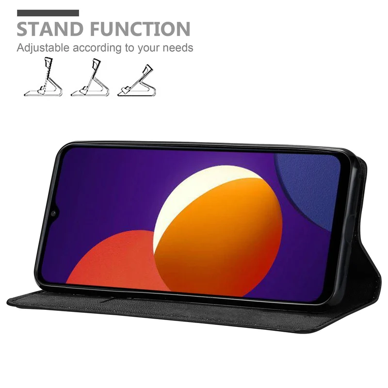 Cadorabo Hülle kompatibel mit Samsung Galaxy A12 / M12 Schutzhülle mit Magnetverschluss, Standfunktion und Kartenfach