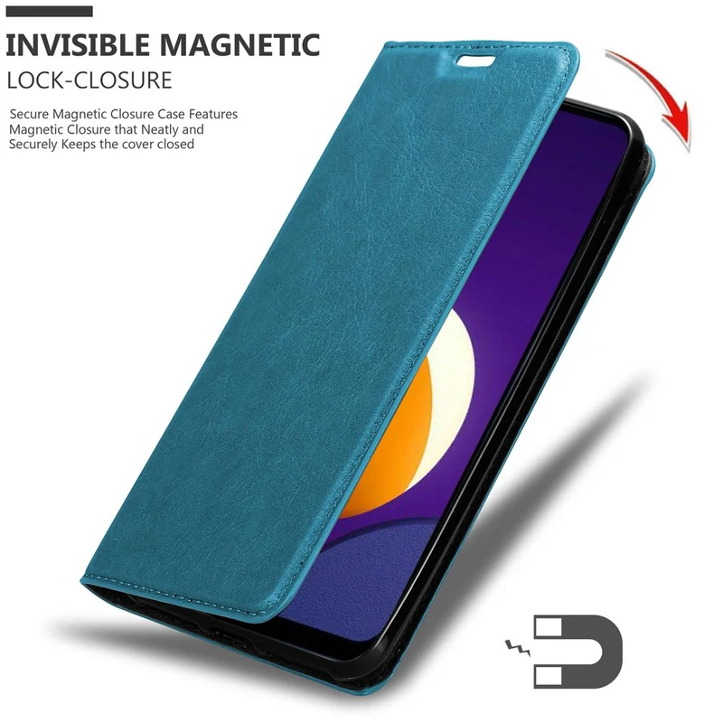 Cadorabo Hülle kompatibel mit Samsung Galaxy A12 / M12 Schutzhülle mit Magnetverschluss, Standfunktion und Kartenfach