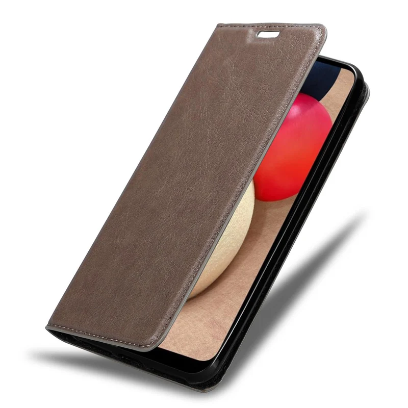 Cadorabo Hülle kompatibel mit Samsung Galaxy A02s Schutzhülle mit Magnetverschluss, Standfunktion und Kartenfach