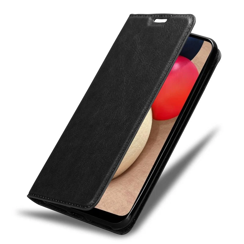 Cadorabo Hülle kompatibel mit Samsung Galaxy A02s Schutzhülle mit Magnetverschluss, Standfunktion und Kartenfach