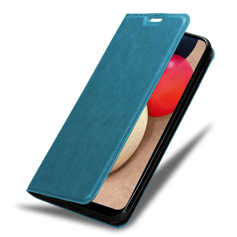 Cadorabo Hülle kompatibel mit Samsung Galaxy A02s Schutzhülle mit Magnetverschluss, Standfunktion und Kartenfach