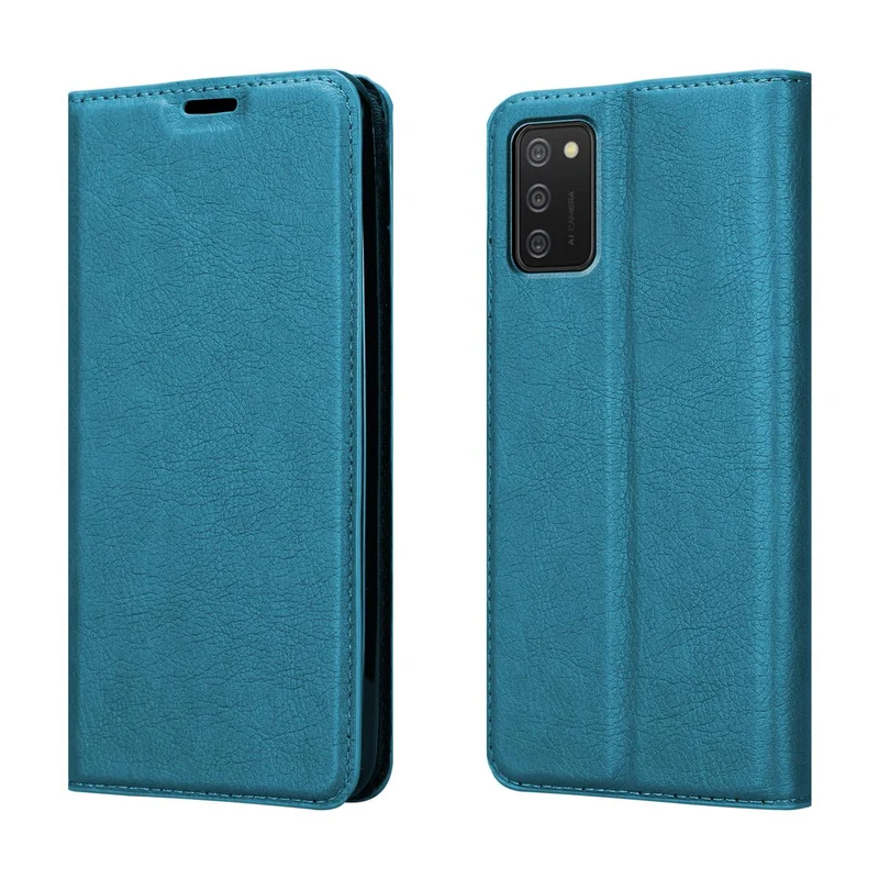 Cadorabo Hülle kompatibel mit Samsung Galaxy A02s Schutzhülle mit Magnetverschluss, Standfunktion und Kartenfach