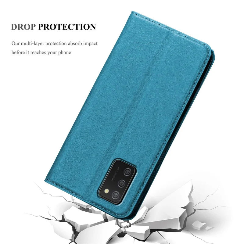 Cadorabo Hülle kompatibel mit Samsung Galaxy A02s Schutzhülle mit Magnetverschluss, Standfunktion und Kartenfach
