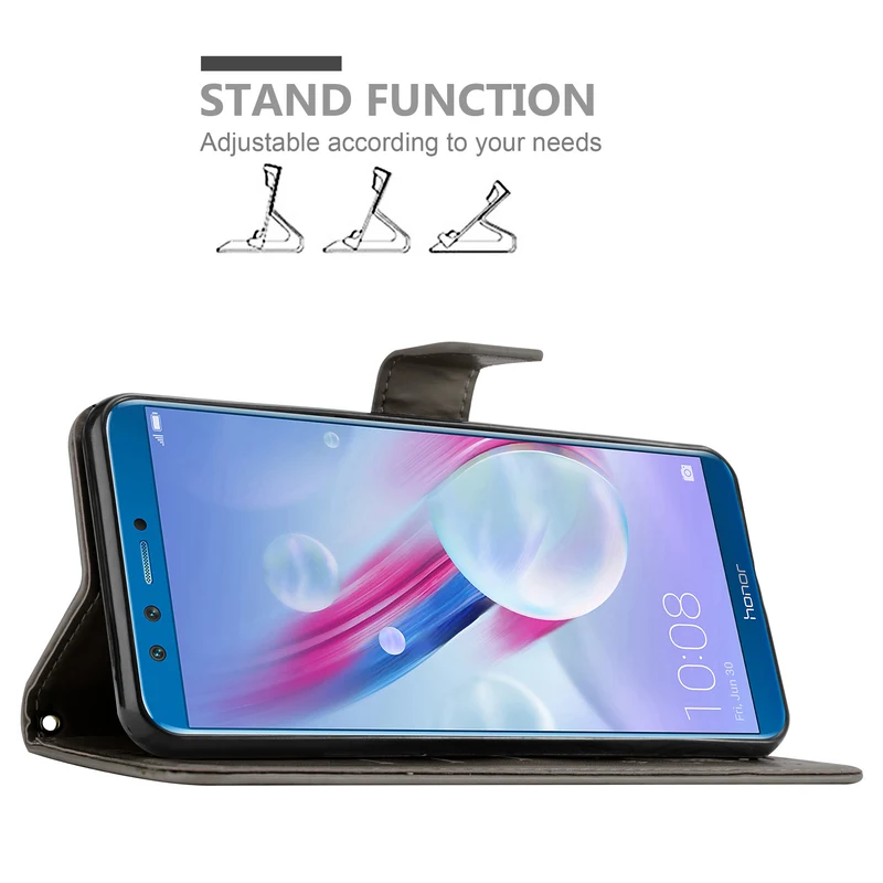 Cadorabo Hülle kompatibel mit Honor 9 LITE Schutzhülle im Blumen Design mit Magnetverschluss, Standfunktion und Kartenfächern