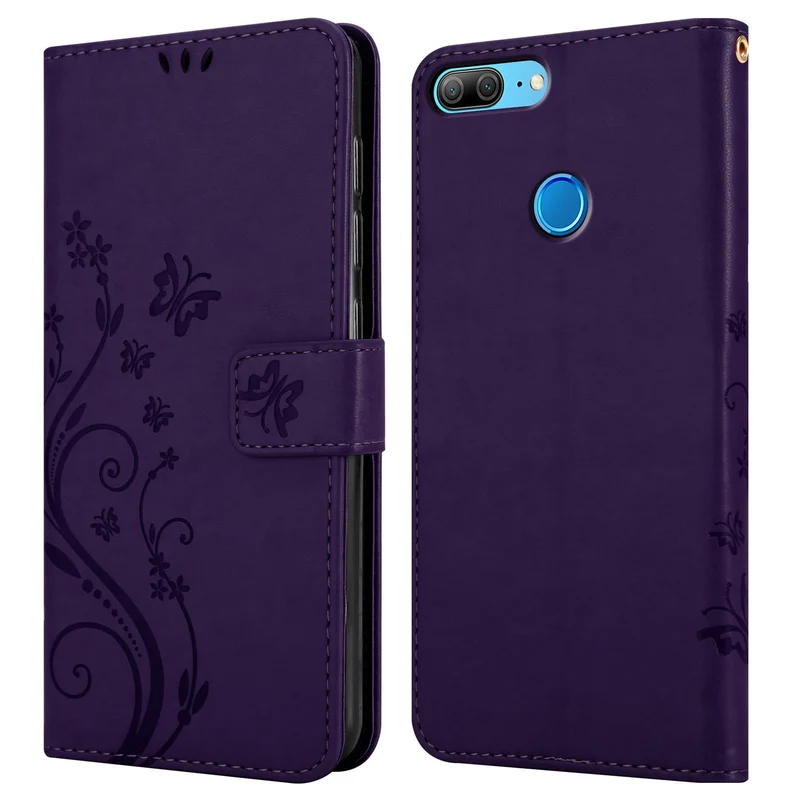 Cadorabo Hülle kompatibel mit Honor 9 LITE Schutzhülle im Blumen Design mit Magnetverschluss, Standfunktion und Kartenfächern