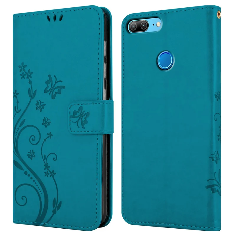 Cadorabo Hülle kompatibel mit Honor 9 LITE Schutzhülle im Blumen Design mit Magnetverschluss, Standfunktion und Kartenfächern