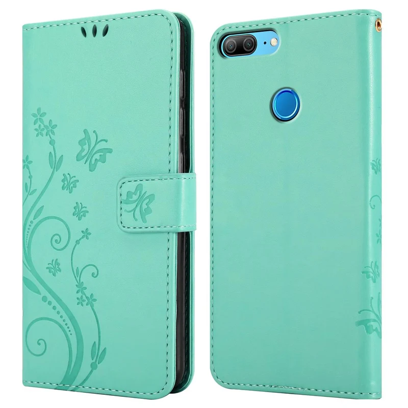Cadorabo Hülle kompatibel mit Honor 9 LITE Schutzhülle im Blumen Design mit Magnetverschluss, Standfunktion und Kartenfächern