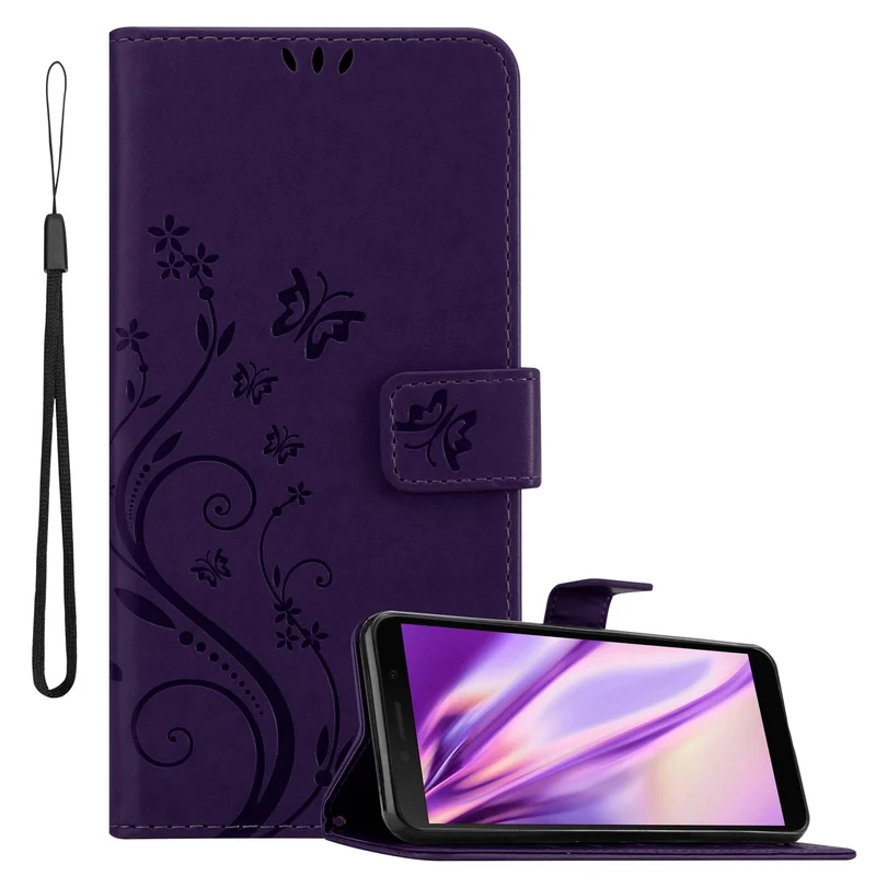 Cadorabo Hülle kompatibel mit Honor 9S / Huawei Y5P Schutzhülle im Blumen Design mit Magnetverschluss, Standfunktion und Kartenfächern