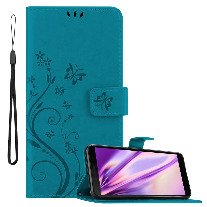 Cadorabo Hülle kompatibel mit Honor 9S / Huawei Y5P Schutzhülle im Blumen Design mit Magnetverschluss, Standfunktion und Kartenfächern