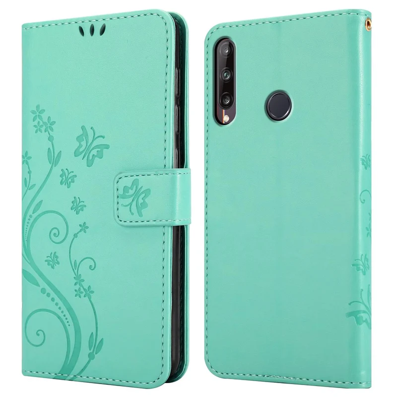 Cadorabo Hülle kompatibel mit Huawei P40 LITE E Schutzhülle im Blumen Design mit Magnetverschluss, Standfunktion und Kartenfächern