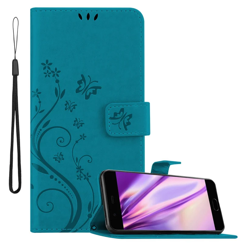 Cadorabo Hülle kompatibel mit Huawei P10 Schutzhülle im Blumen Design mit Magnetverschluss, Standfunktion und Kartenfächern