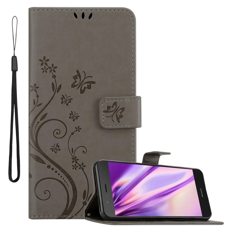 Cadorabo Hülle kompatibel mit Huawei P9 LITE 2016 / G9 LITE Schutzhülle im Blumen Design mit Magnetverschluss, Standfunktion und Kartenfächern