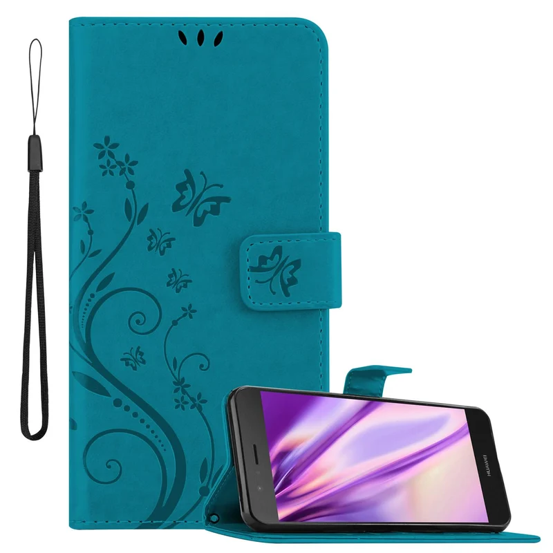 Cadorabo Hülle kompatibel mit Huawei P9 LITE 2016 / G9 LITE Schutzhülle im Blumen Design mit Magnetverschluss, Standfunktion und Kartenfächern