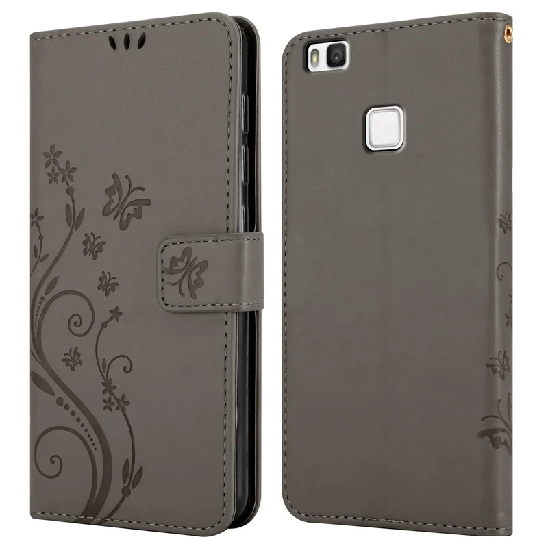 Cadorabo Hülle kompatibel mit Huawei P9 LITE 2016 / G9 LITE Schutzhülle im Blumen Design mit Magnetverschluss, Standfunktion und Kartenfächern