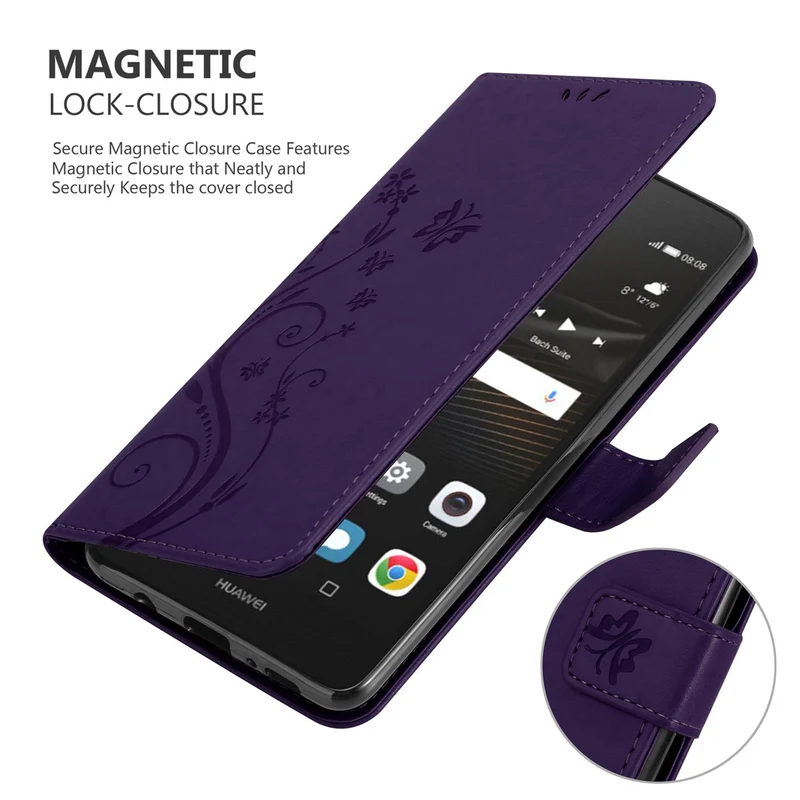 Cadorabo Hülle kompatibel mit Huawei P9 LITE 2016 / G9 LITE Schutzhülle im Blumen Design mit Magnetverschluss, Standfunktion und Kartenfächern