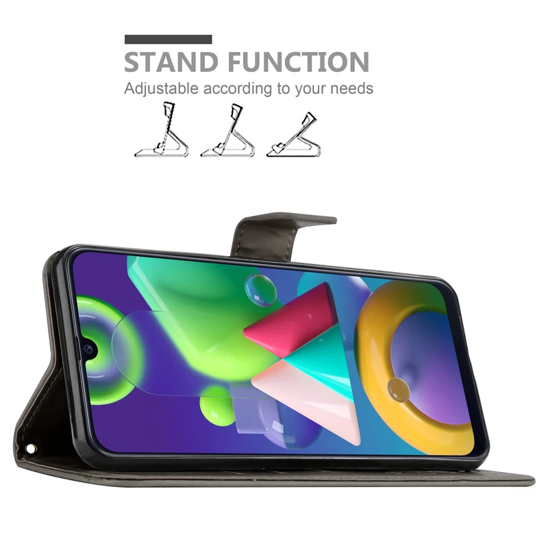 Cadorabo Hülle kompatibel mit Samsung Galaxy M31 Schutzhülle im Blumen Design mit Magnetverschluss, Standfunktion und Kartenfächern