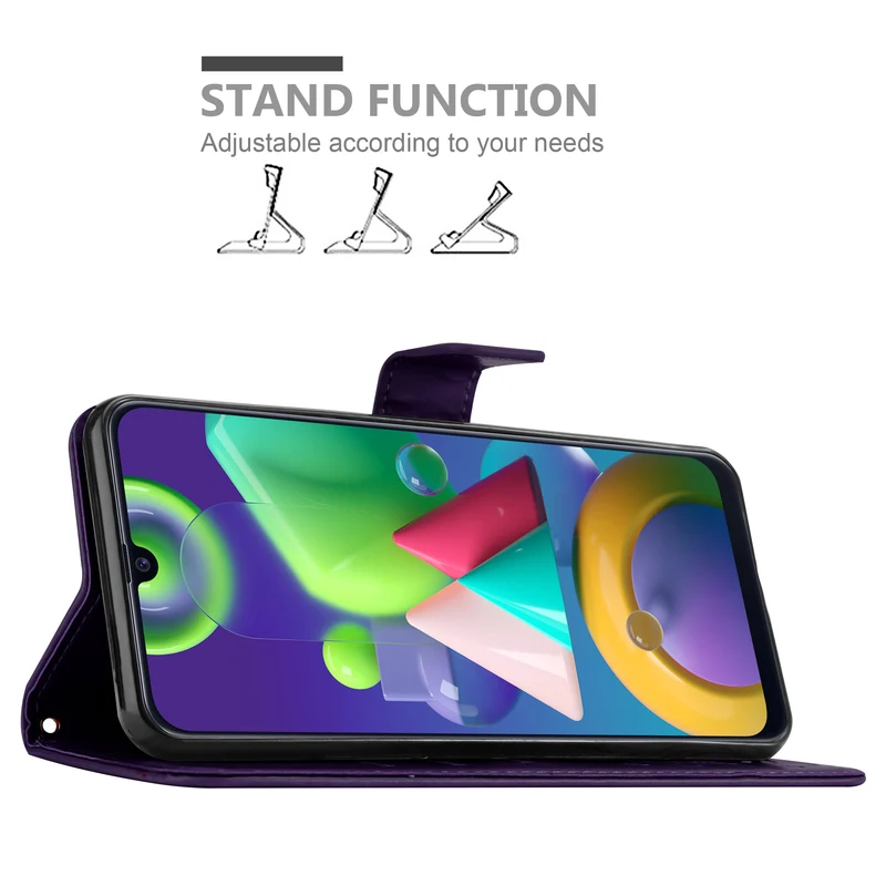 Cadorabo Hülle kompatibel mit Samsung Galaxy M31 Schutzhülle im Blumen Design mit Magnetverschluss, Standfunktion und Kartenfächern