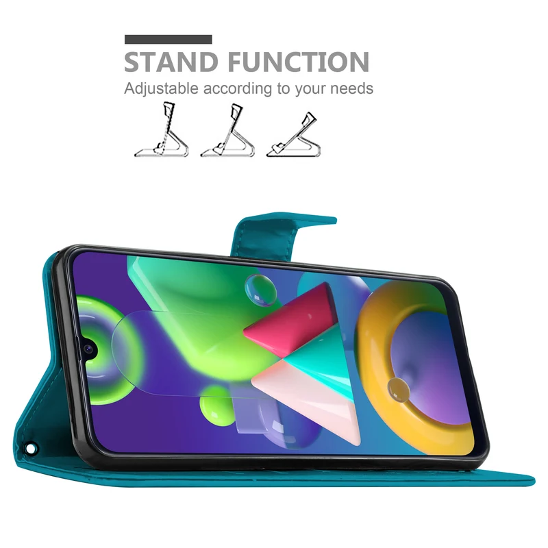 Cadorabo Hülle kompatibel mit Samsung Galaxy M31 Schutzhülle im Blumen Design mit Magnetverschluss, Standfunktion und Kartenfächern