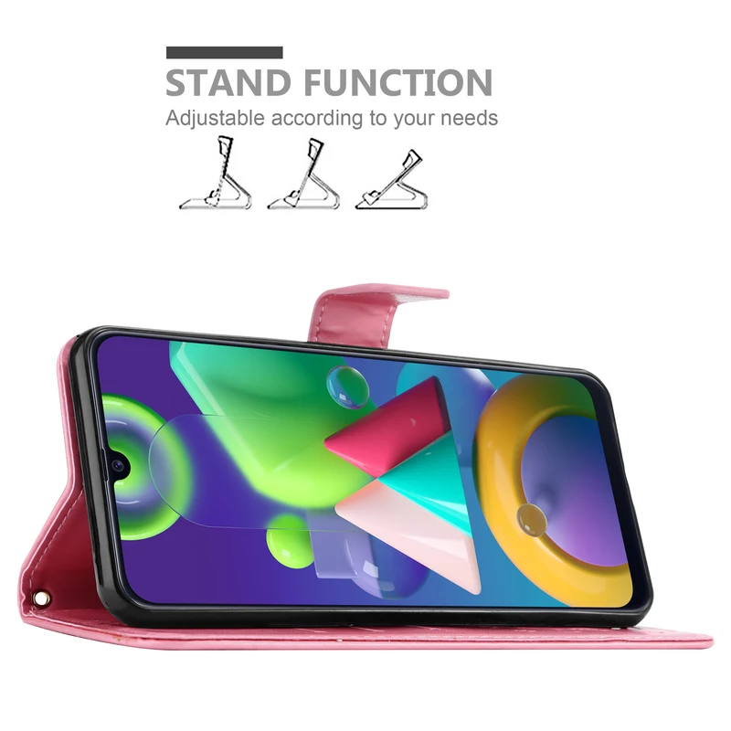 Cadorabo Hülle kompatibel mit Samsung Galaxy M31 Schutzhülle im Blumen Design mit Magnetverschluss, Standfunktion und Kartenfächern