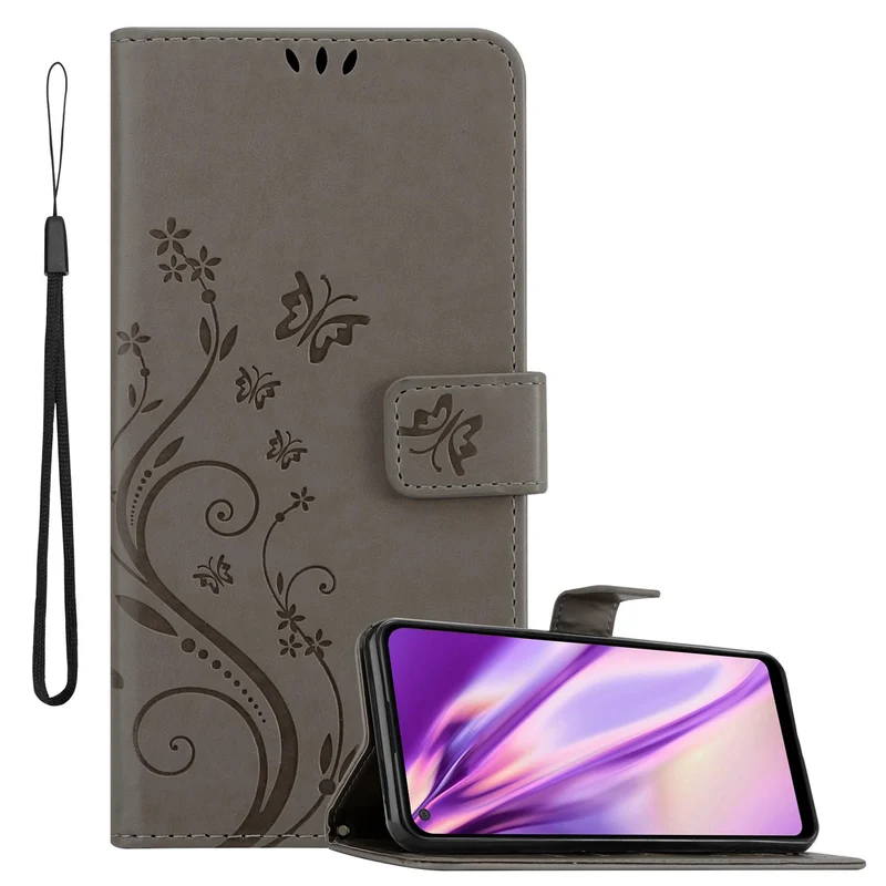 Cadorabo Hülle kompatibel mit Samsung Galaxy A11 / M11 Schutzhülle im Blumen Design mit Magnetverschluss, Standfunktion und Kartenfächern