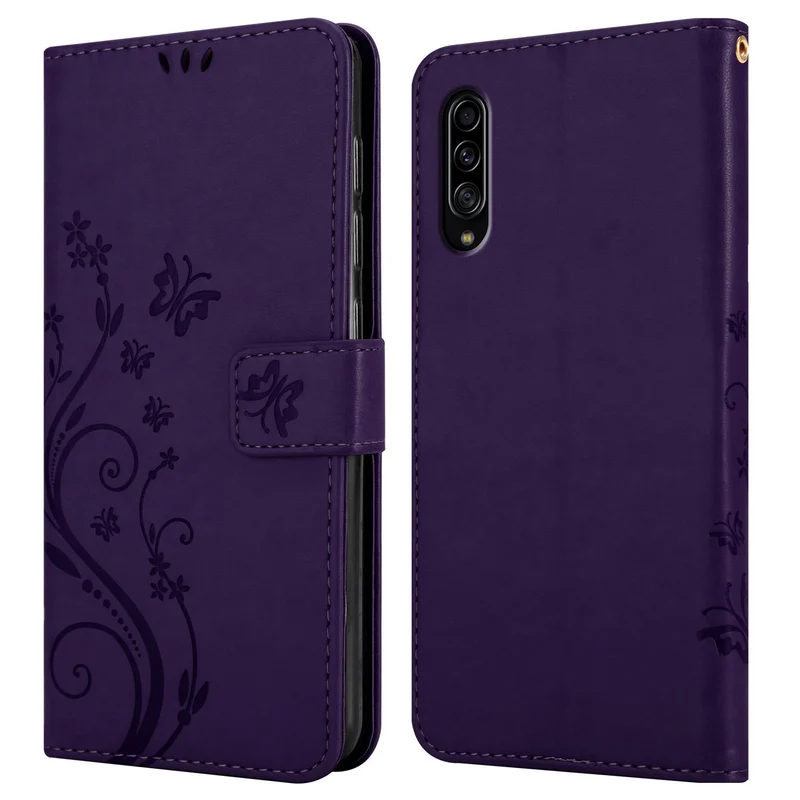 Cadorabo Hülle kompatibel mit Samsung Galaxy A90 5G Schutzhülle im Blumen Design mit Magnetverschluss, Standfunktion und Kartenfächern