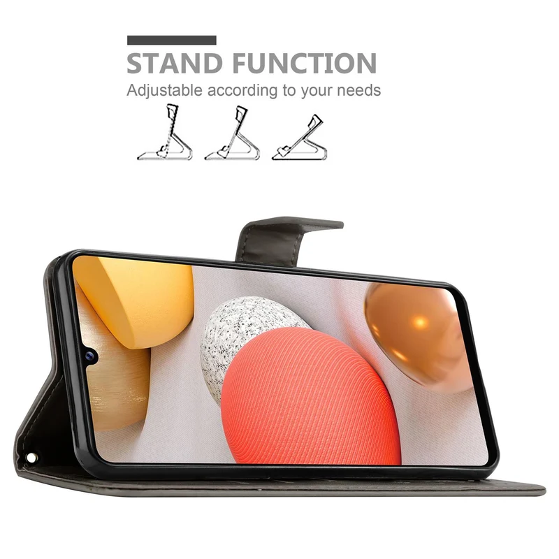 Cadorabo Hülle kompatibel mit Samsung Galaxy A42 5G / M42 5G Schutzhülle im Blumen Design mit Magnetverschluss, Standfunktion und Kartenfächern