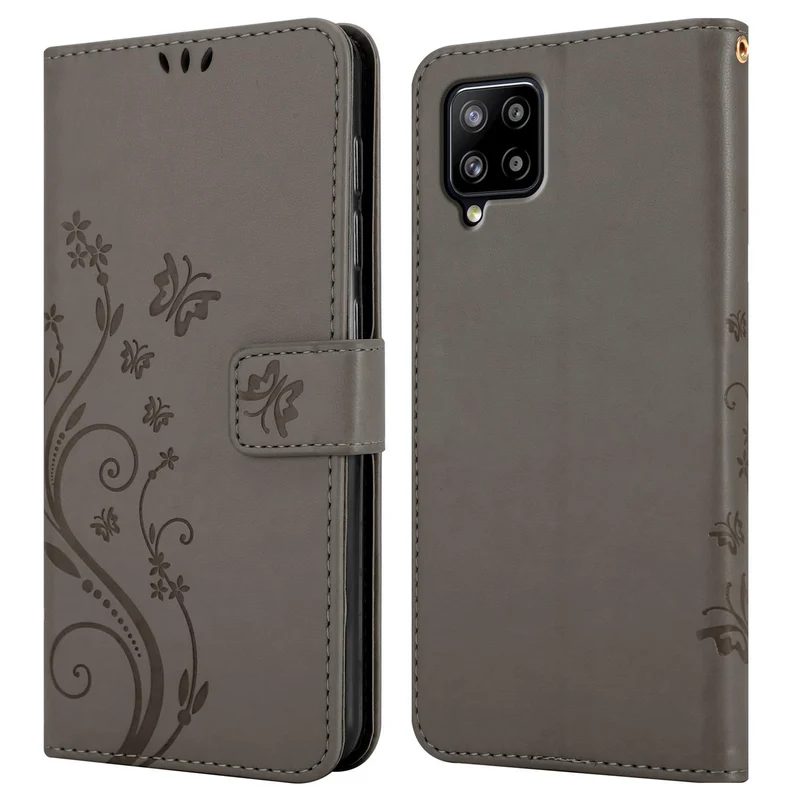 Cadorabo Hülle kompatibel mit Samsung Galaxy A42 5G / M42 5G Schutzhülle im Blumen Design mit Magnetverschluss, Standfunktion und Kartenfächern