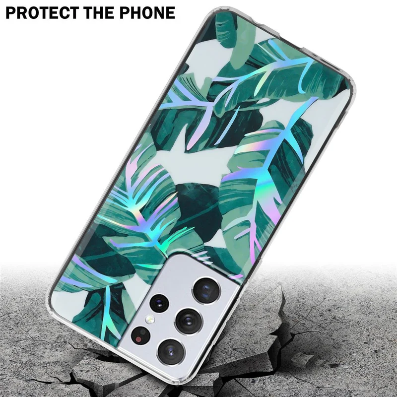 Cadorabo Hülle kompatibel mit Samsung Galaxy S21 ULTRA Schutzhülle aus TPU Silikon mit floralem Muster