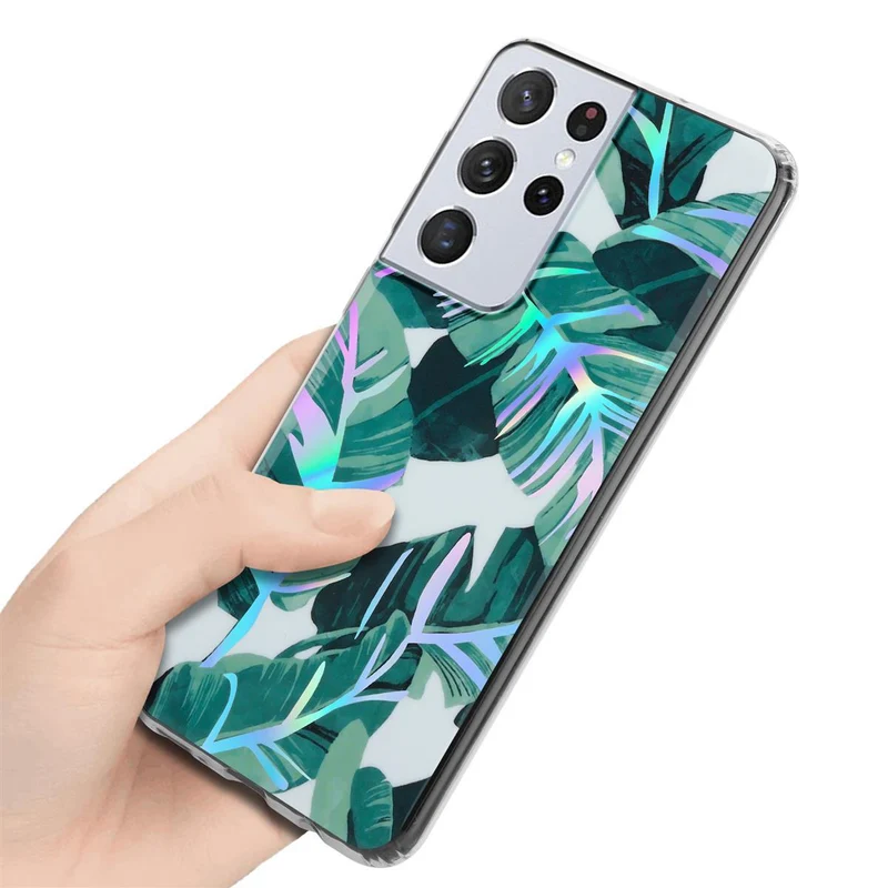 Cadorabo Hülle kompatibel mit Samsung Galaxy S21 ULTRA Schutzhülle aus TPU Silikon mit floralem Muster