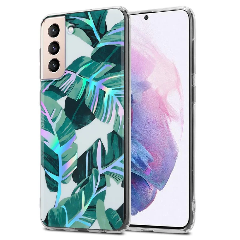 Cadorabo Hülle kompatibel mit Samsung Galaxy S21 PLUS Schutzhülle aus TPU Silikon mit floralem Muster
