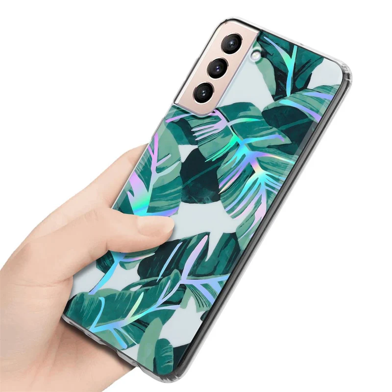Cadorabo Hülle kompatibel mit Samsung Galaxy S21 PLUS Schutzhülle aus TPU Silikon mit floralem Muster