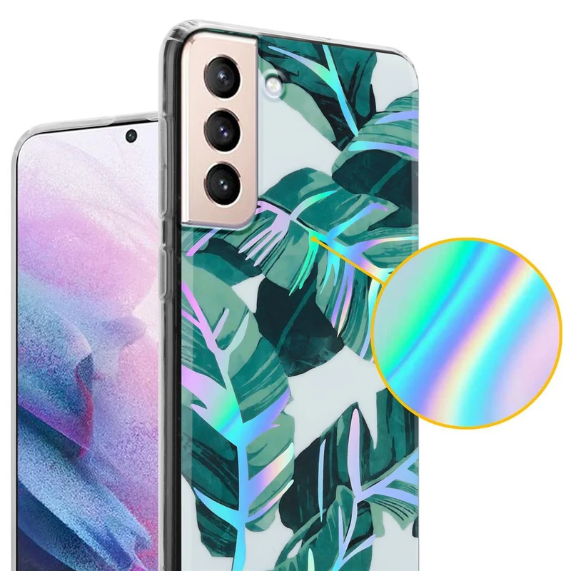 Cadorabo Hülle kompatibel mit Samsung Galaxy S21 PLUS Schutzhülle aus TPU Silikon mit floralem Muster