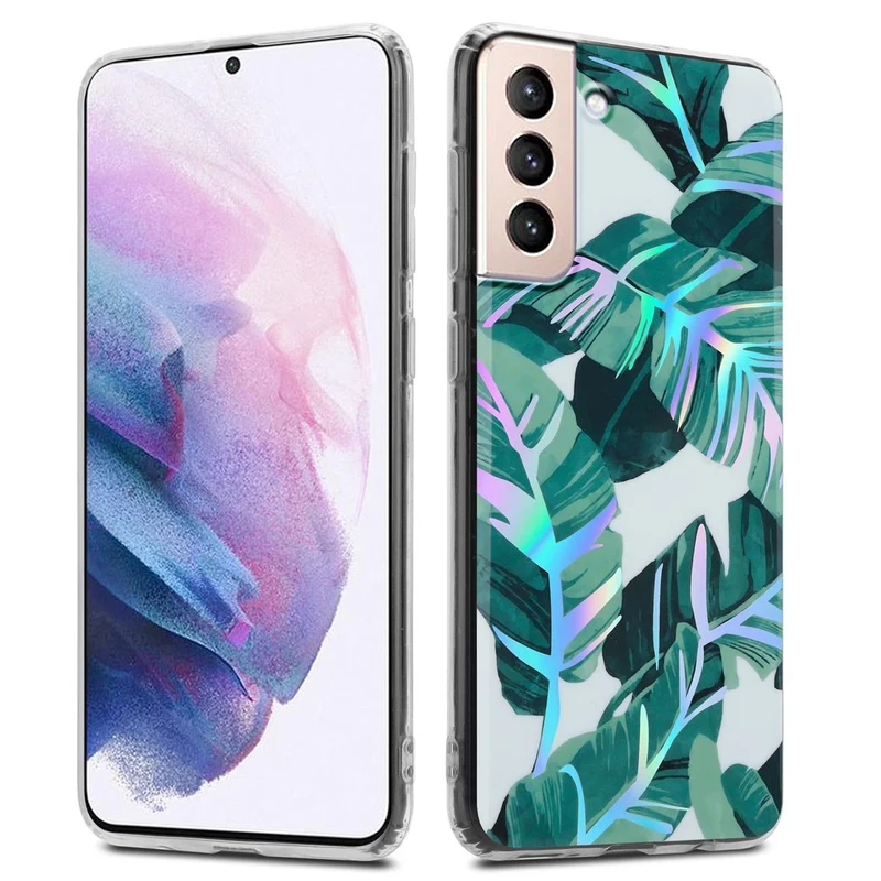 Cadorabo Hülle kompatibel mit Samsung Galaxy S21 PLUS Schutzhülle aus TPU Silikon mit floralem Muster