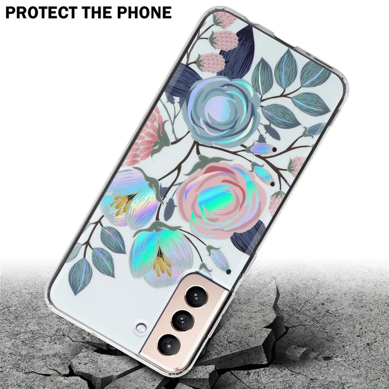 Cadorabo Hülle kompatibel mit Samsung Galaxy S21 PLUS Schutzhülle aus TPU Silikon mit floralem Muster
