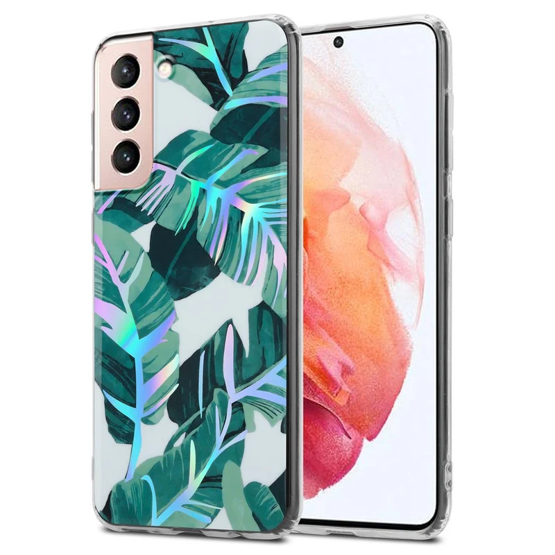 Cadorabo Hülle kompatibel mit Samsung Galaxy S21 5G Schutzhülle aus TPU Silikon mit floralem Muster